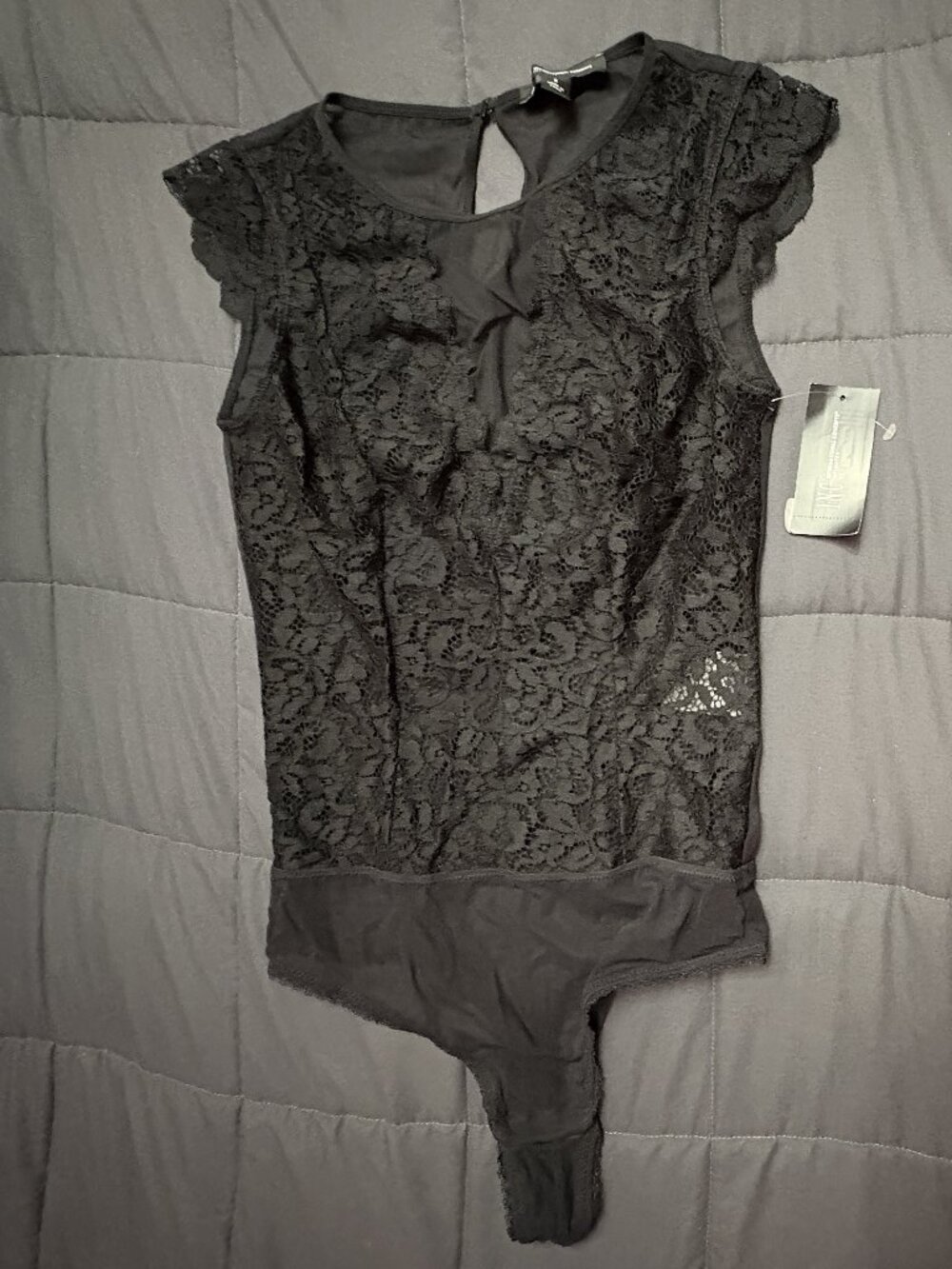 INC Lace Mesh Corset Lingerie Bodysuit - Size: Small - NWT